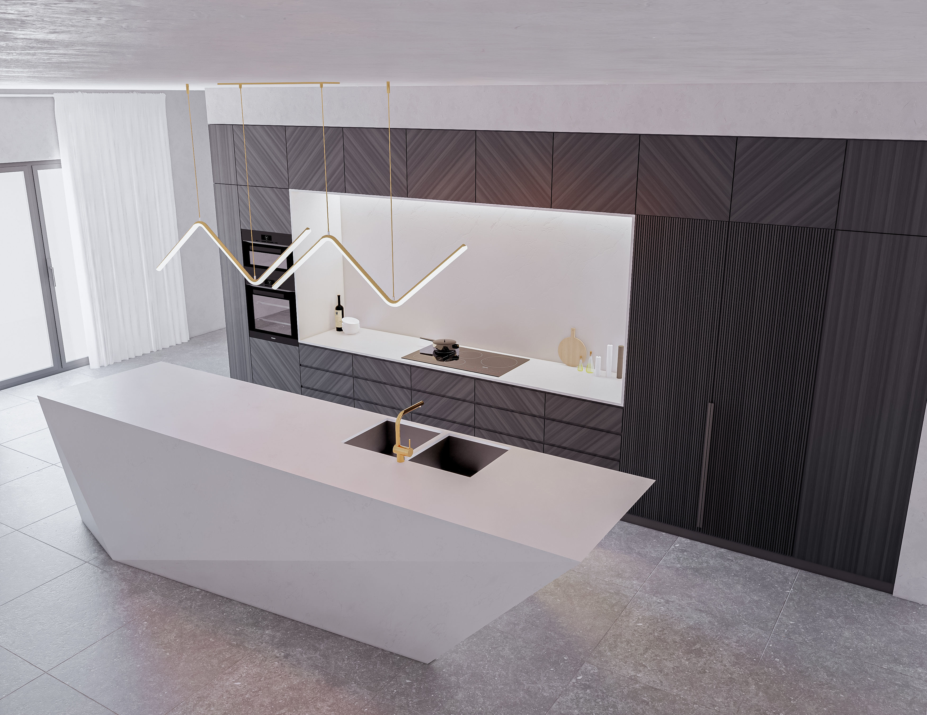 Modern Kitchen Created in Revit 14 Low-poly 3D model_3