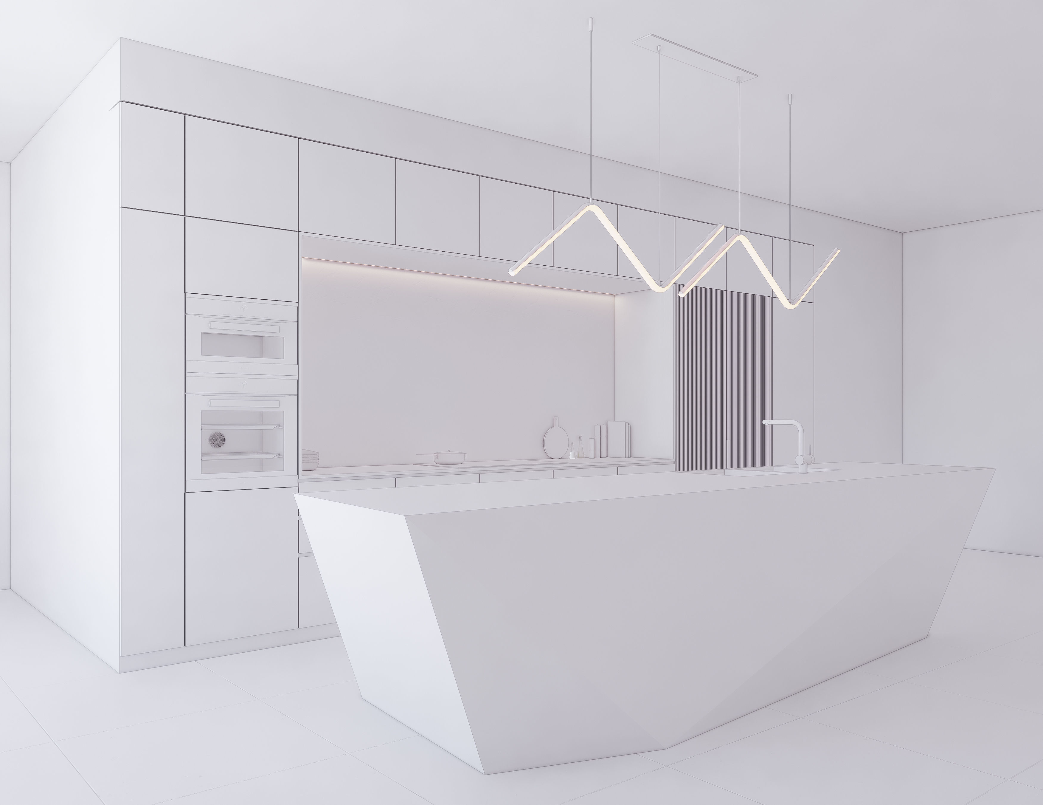 Modern Kitchen Created in Revit 14 Low-poly 3D model_11