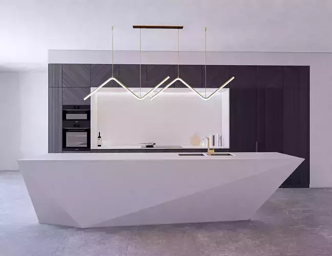 Modern Kitchen Created in Revit 14 Low-poly 3D model