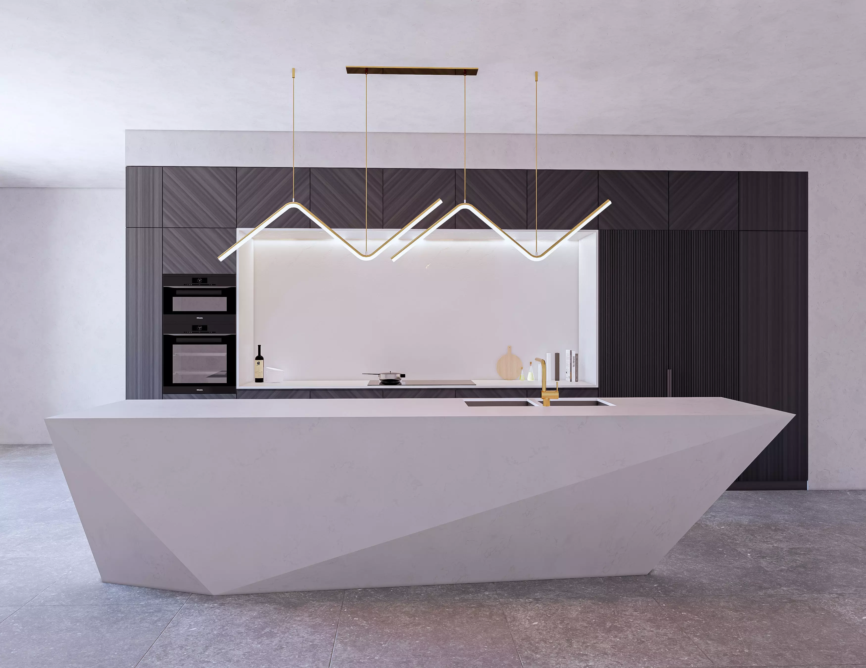 Modern Kitchen Created in Revit 14 Low-poly 3D model_0