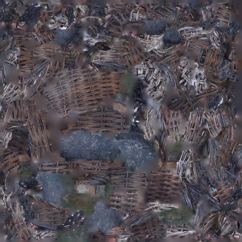 Old wine bottle with basket Low-poly 3D model_5