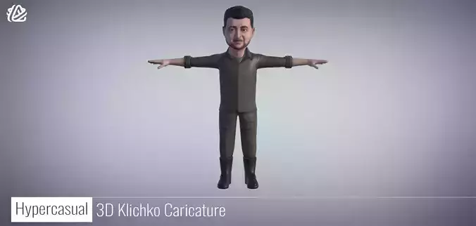 Vladimir Zelensky - 3D Political Caricature Low-poly 3D model