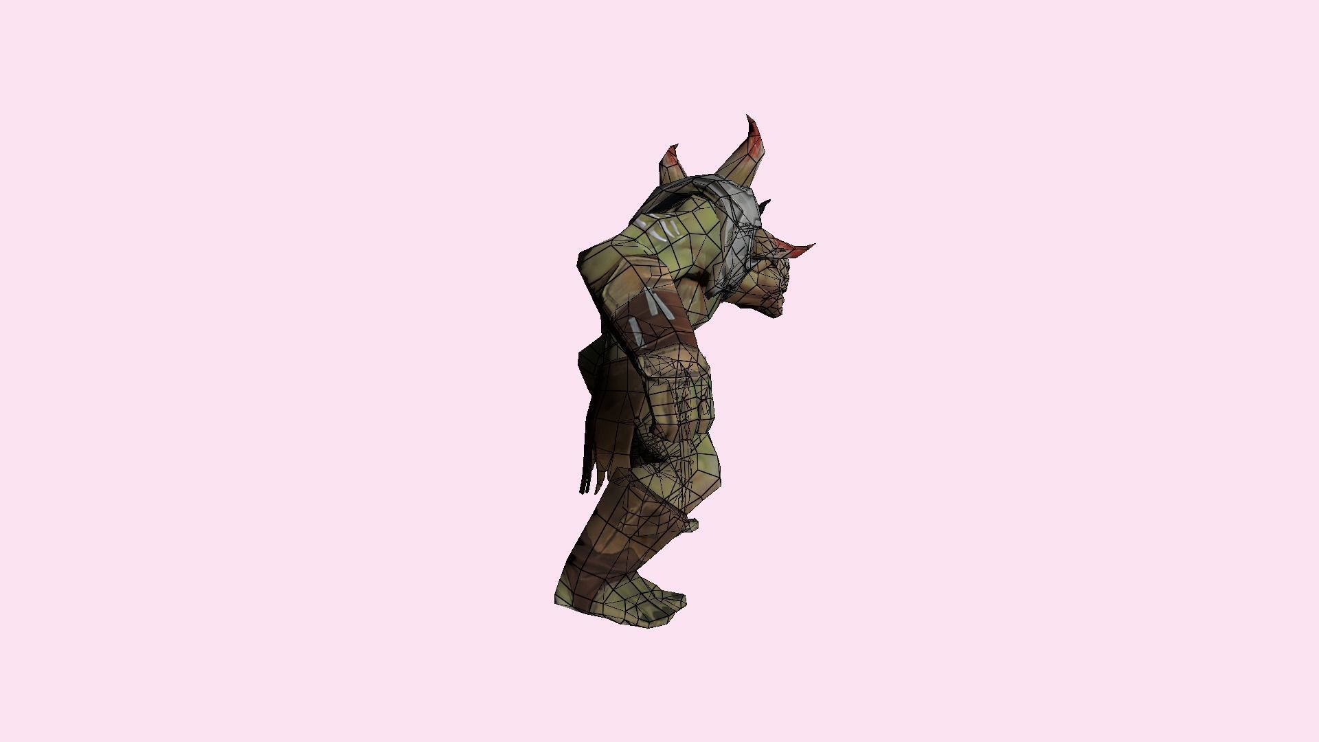 Fantasy Small Orc Low-poly 3D model_16