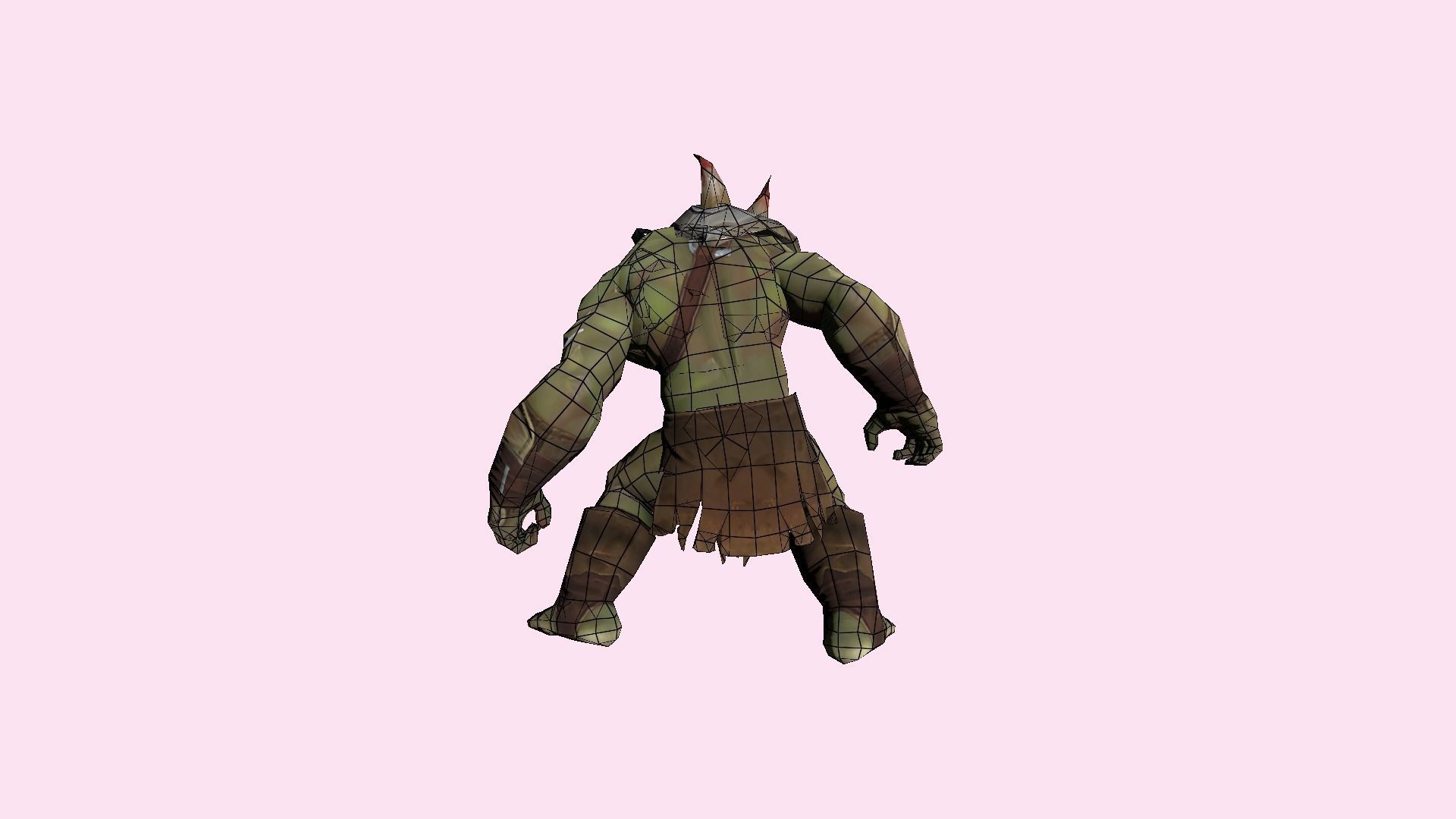 Fantasy Small Orc Low-poly 3D model_12
