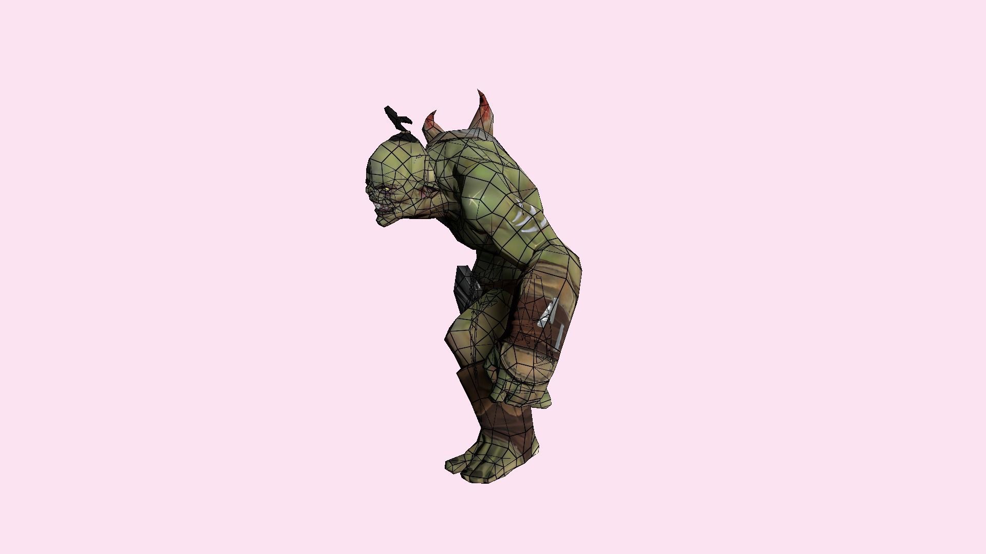 Fantasy Small Orc Low-poly 3D model_11