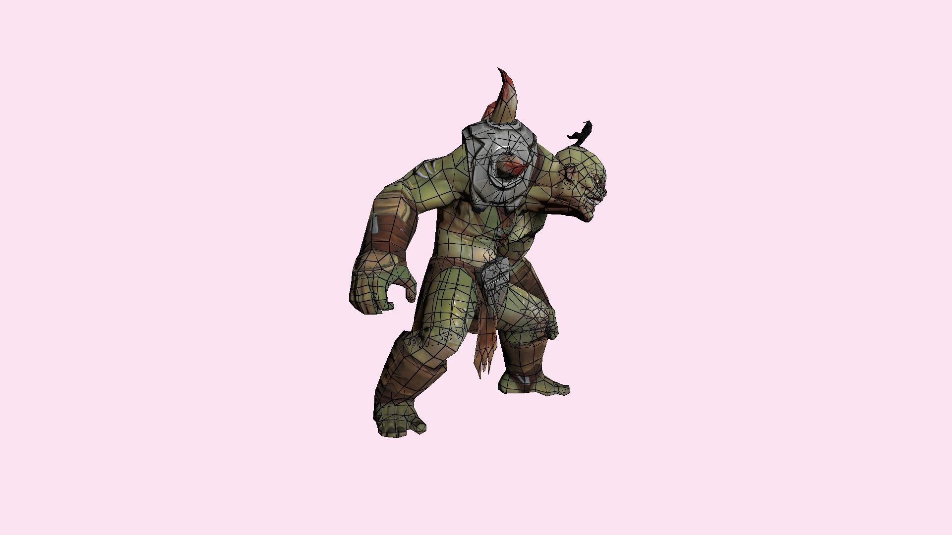 Fantasy Small Orc Low-poly 3D model_13