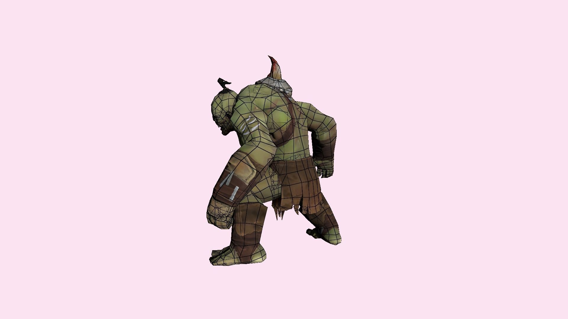 Fantasy Small Orc Low-poly 3D model_14