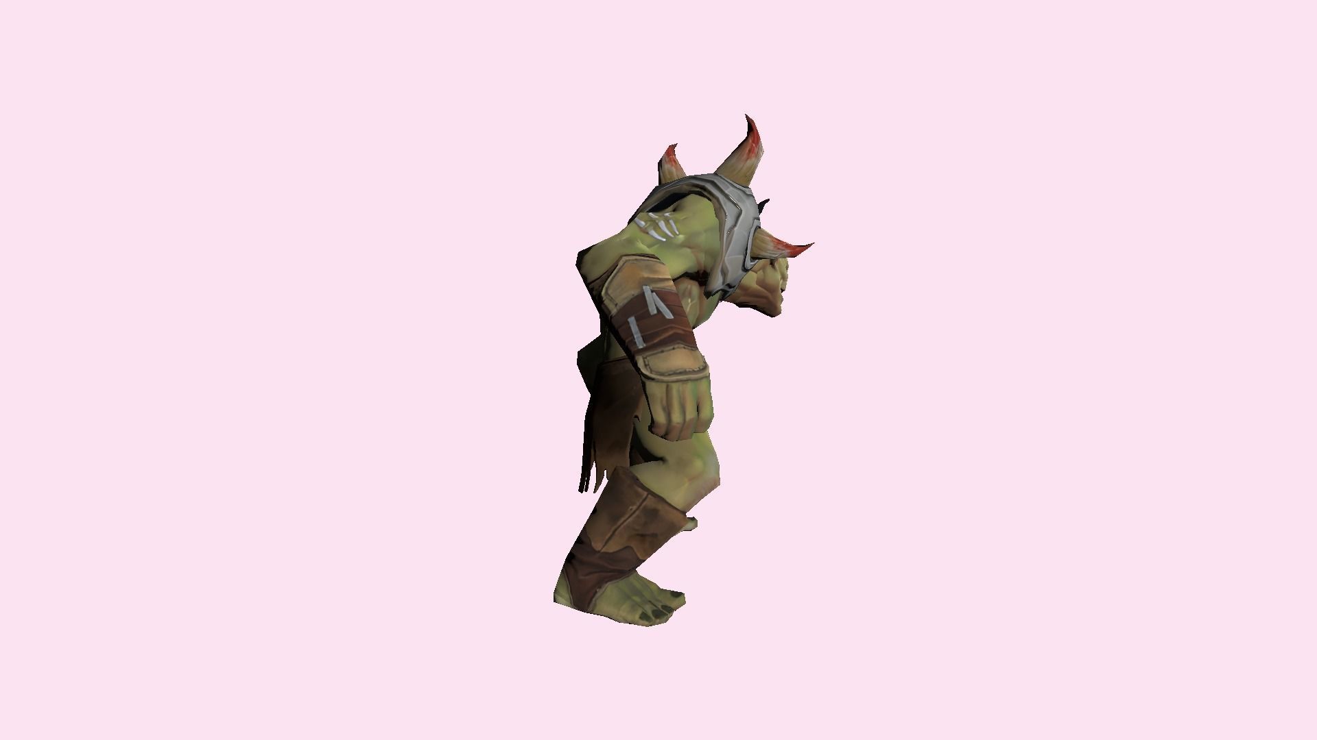 Fantasy Small Orc Low-poly 3D model_8