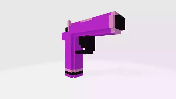 Voxel Pink Pistol Gun 