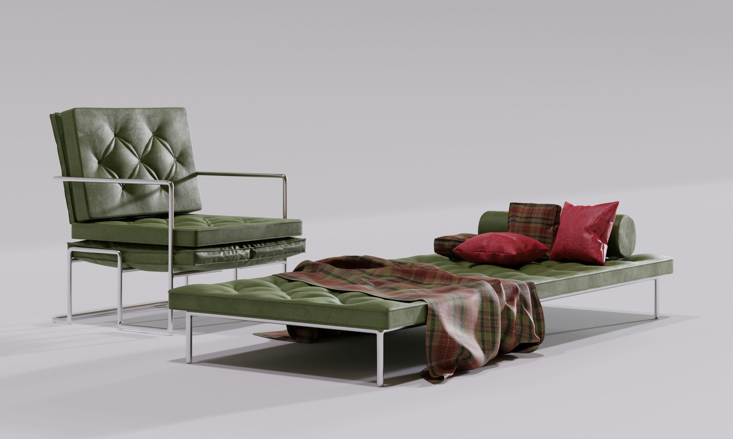 f-ds furniture set 2 chesterfield furniture Free 3D model_1