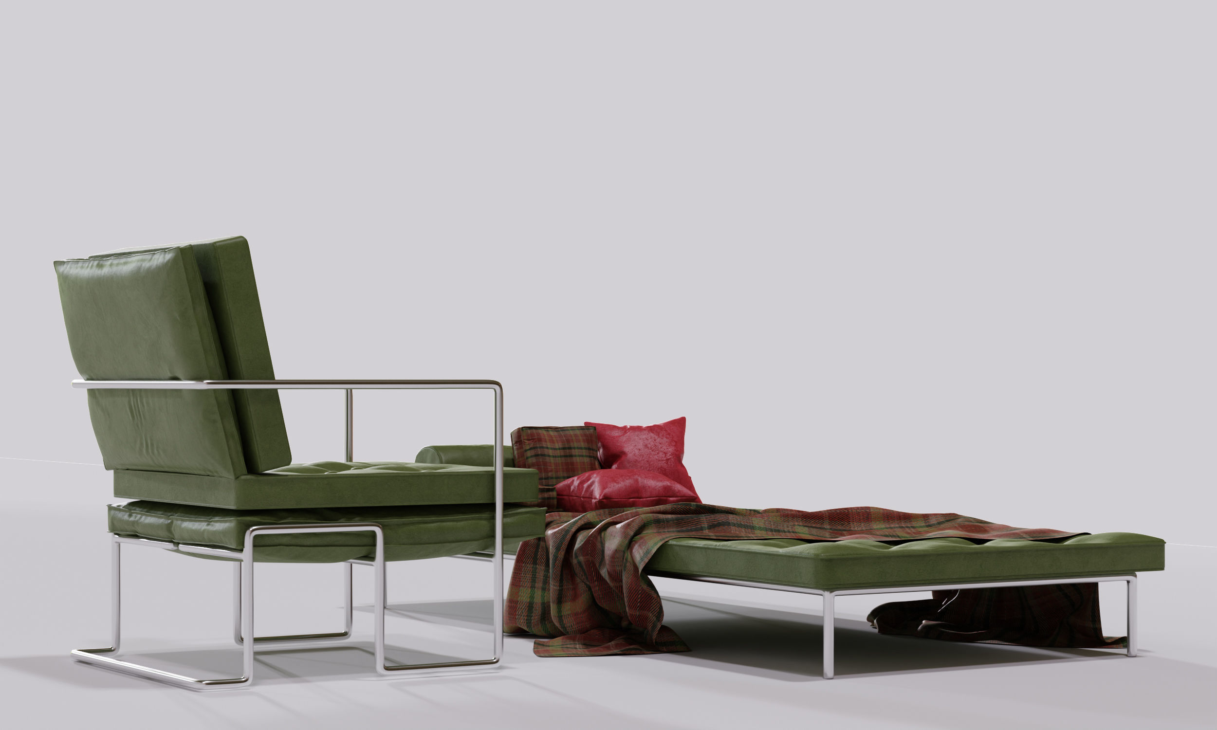 f-ds furniture set 2 chesterfield furniture Free 3D model_4