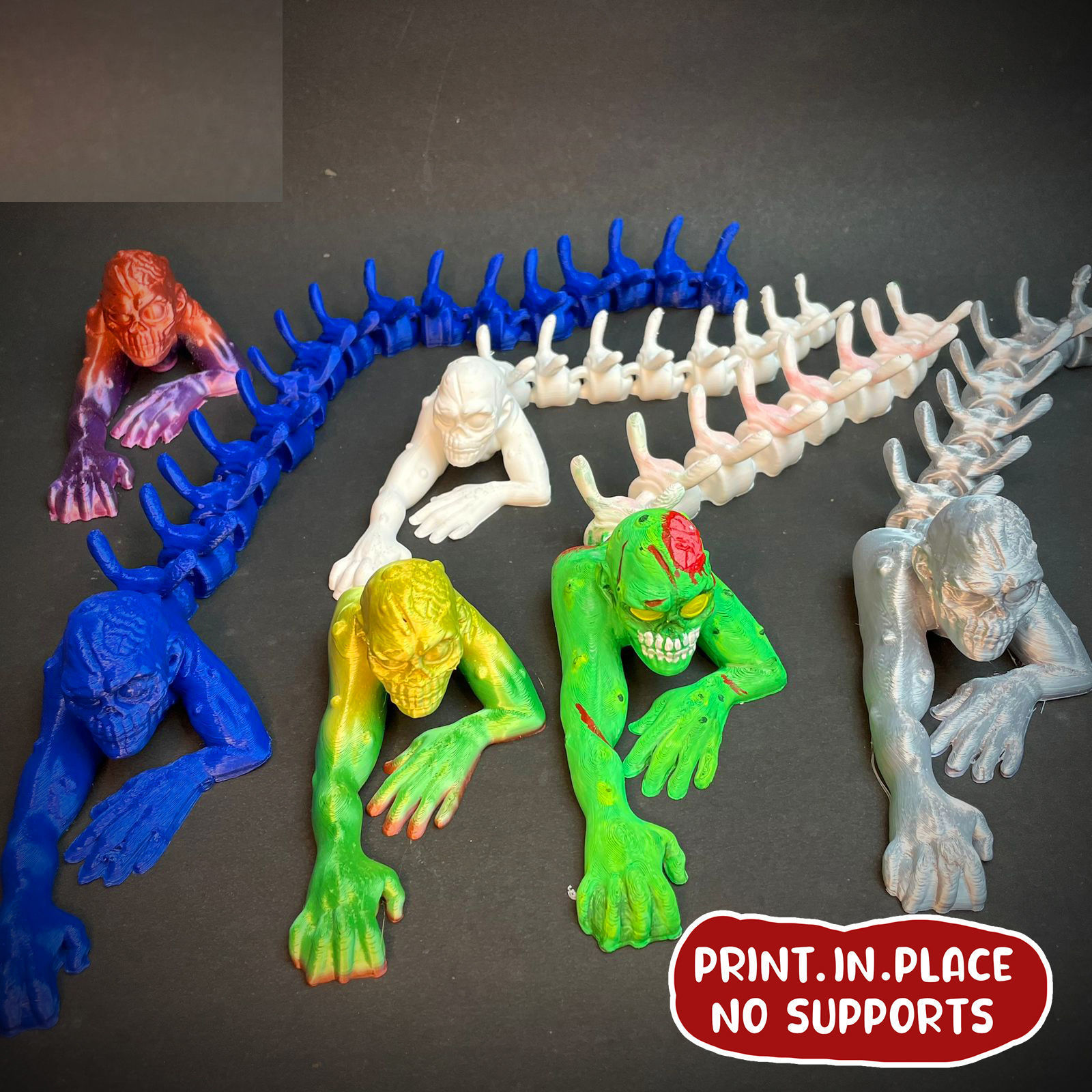 FLEXI PRINT-IN-PLACE ZOMBIE CRAWLER ARTICULATED 3D print model_1