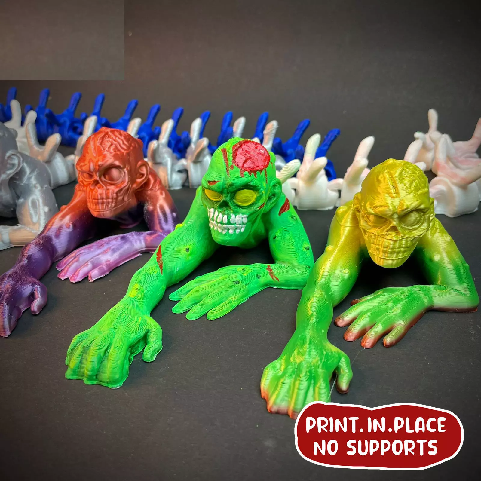 FLEXI PRINT-IN-PLACE ZOMBIE CRAWLER ARTICULATED 3D print model_0