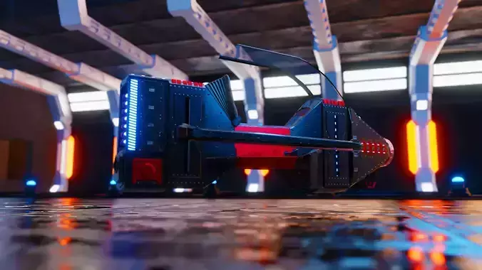 SCI-FI HOVER BIKE Low-poly 3D model