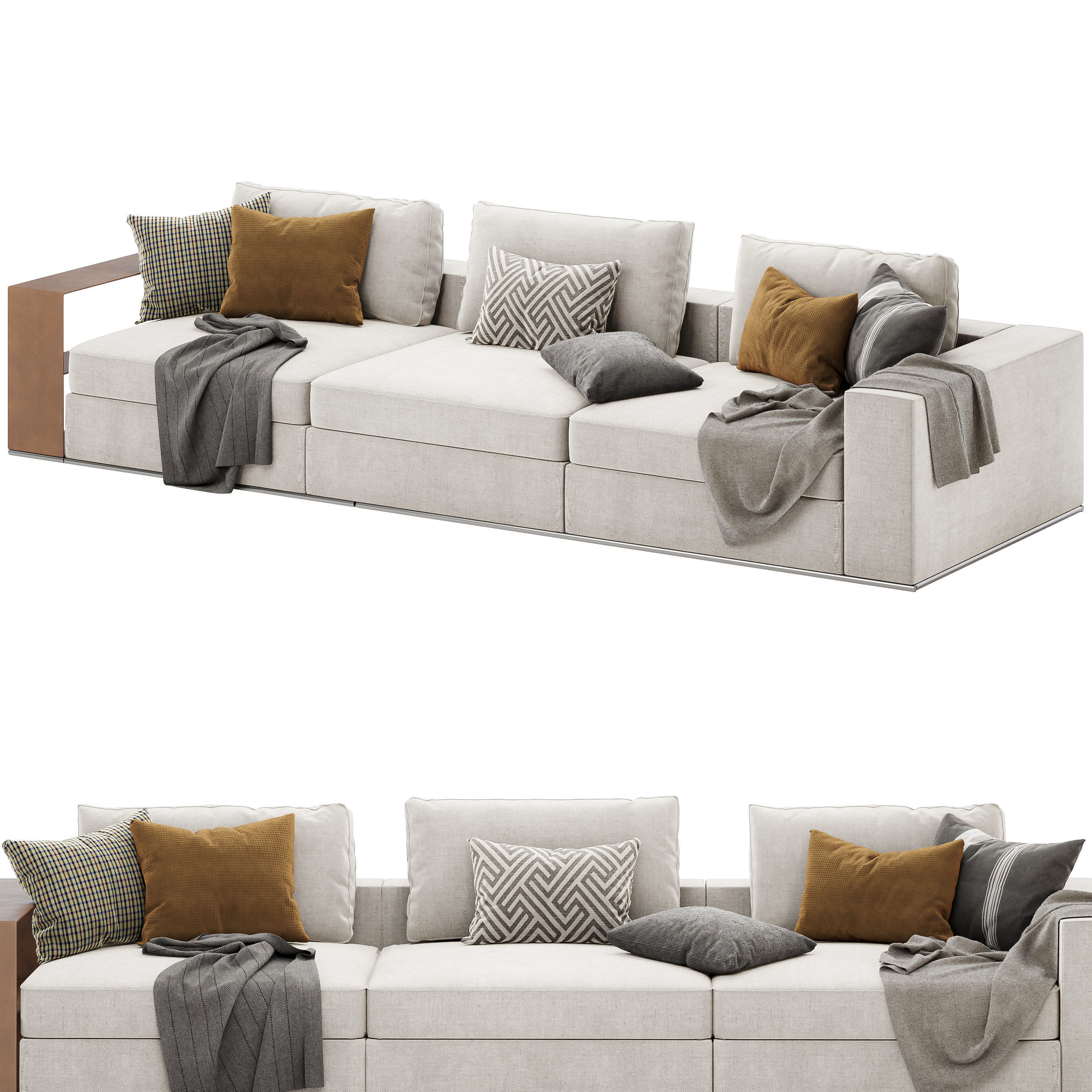 ground-piece sofa by flexform 3D model_1