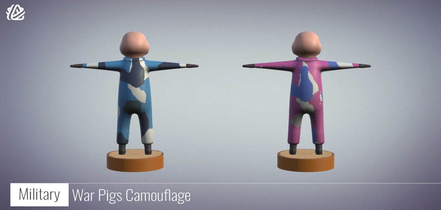 3D War Pigs Camouflage - Military Stickman Low-poly 3D model_1