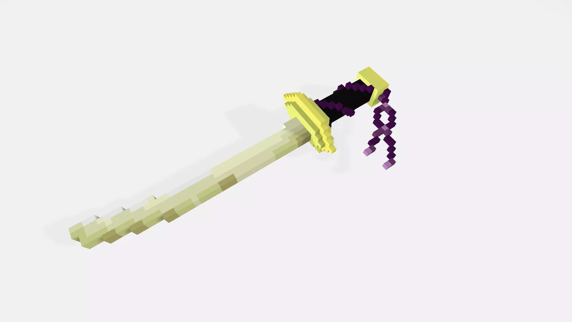 Voxel Purple Sword Low-poly 3D model