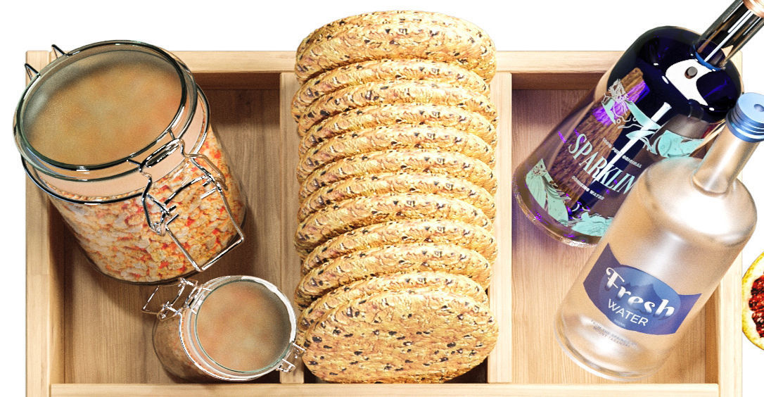 Tray with cookies and gingerbread 3D model_3