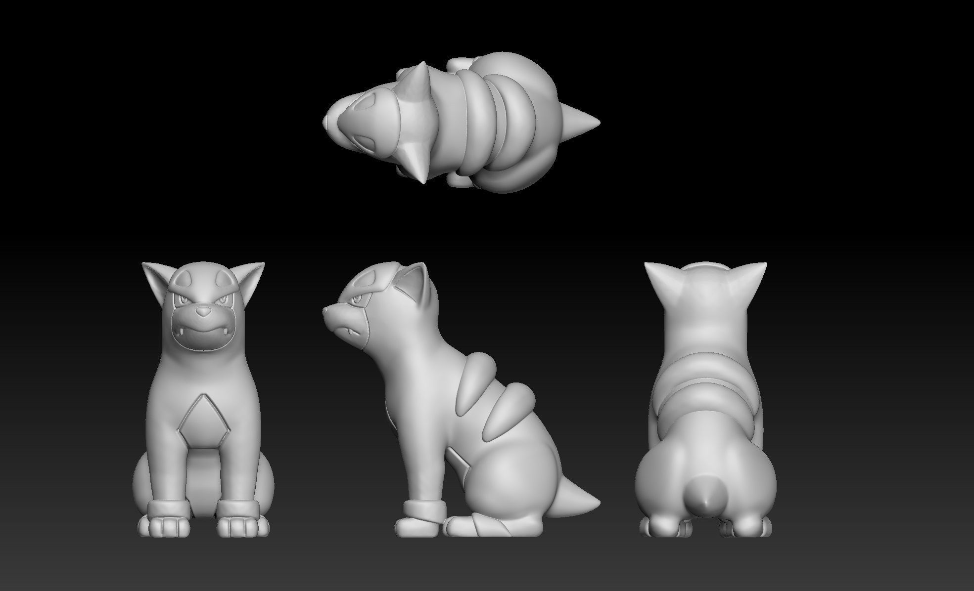 Pokemon Houndour Houndoom Mega Evolution 3D print model_13