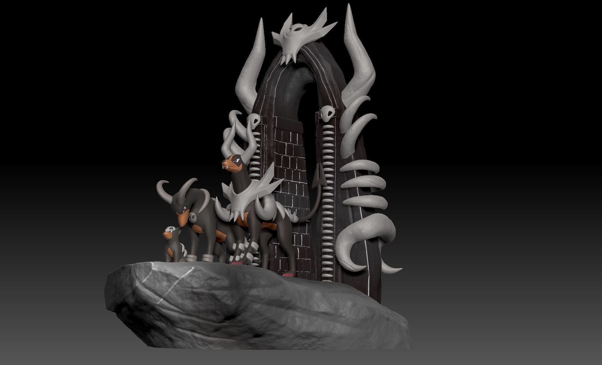 Pokemon Houndour Houndoom Mega Evolution 3D print model_1