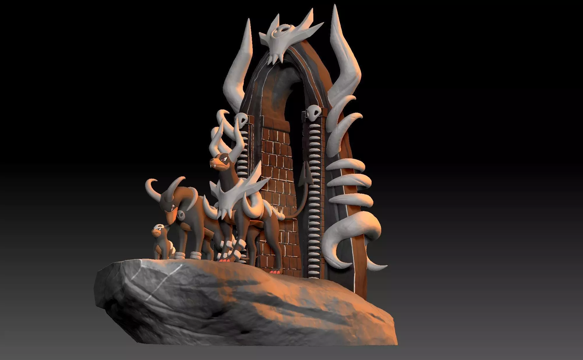 Pokemon Houndour Houndoom Mega Evolution 3D print model_0