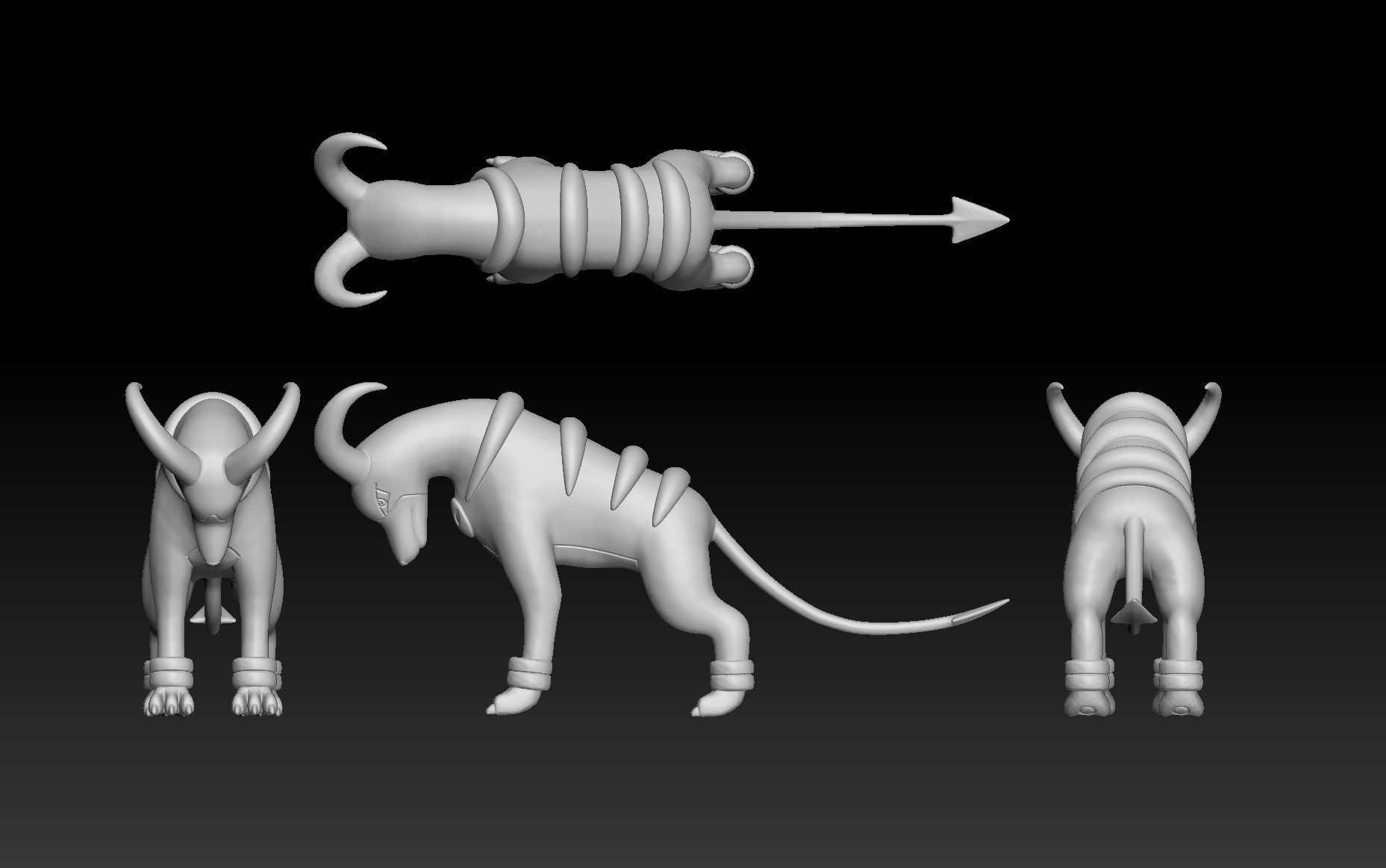 Pokemon Houndour Houndoom Mega Evolution 3D print model_11