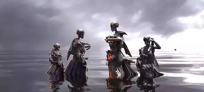 Scull Ghosts Sculptures cluster 1 