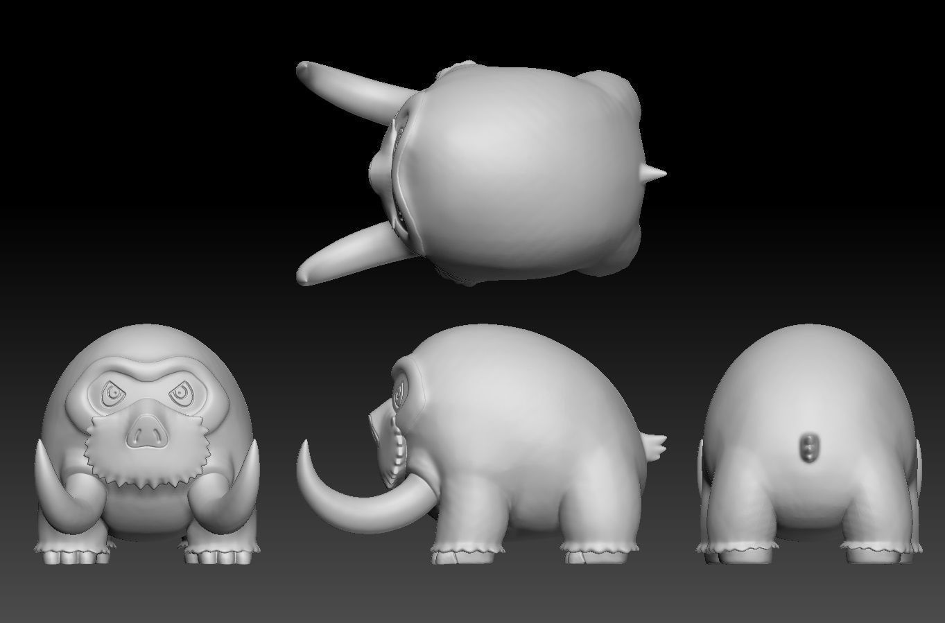 Pokemon Swinub Piloswine Mamoswine 3D print model_3