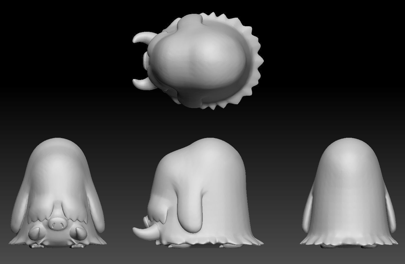 Pokemon Swinub Piloswine Mamoswine 3D print model_2