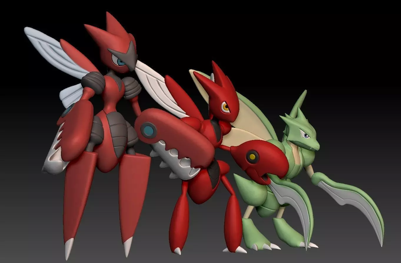 Pokemon Scyther Scizor Mega Evolution 3D print model_0