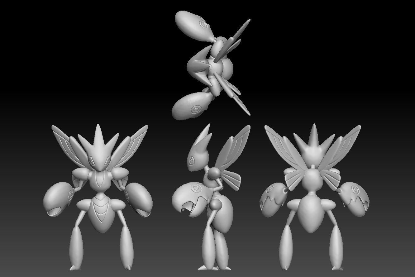 Pokemon Scyther Scizor Mega Evolution 3D print model_2