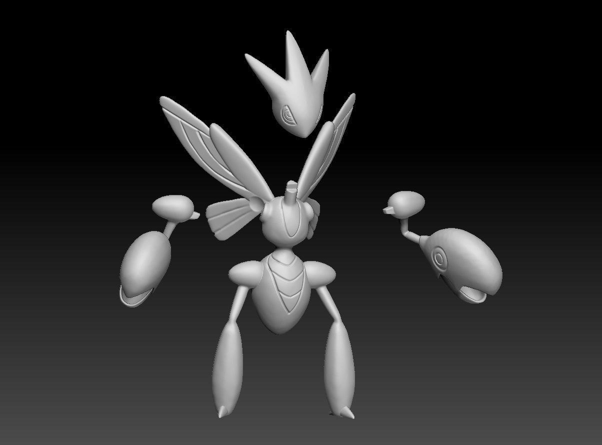 Pokemon Scyther Scizor Mega Evolution 3D print model_5