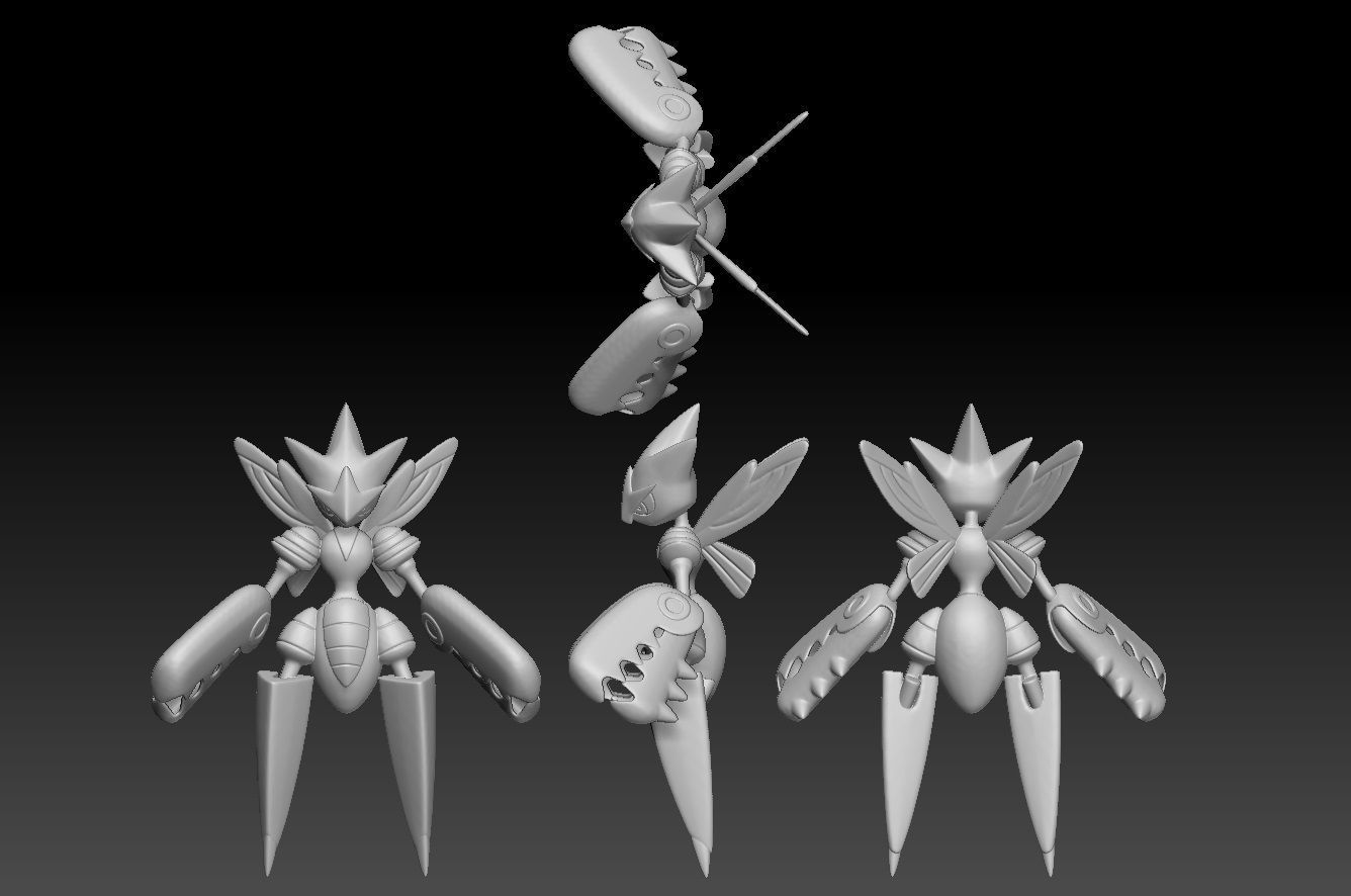 Pokemon Scyther Scizor Mega Evolution 3D print model_3