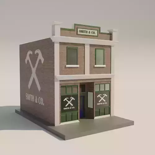 Low-poly Small Town Hardware Store