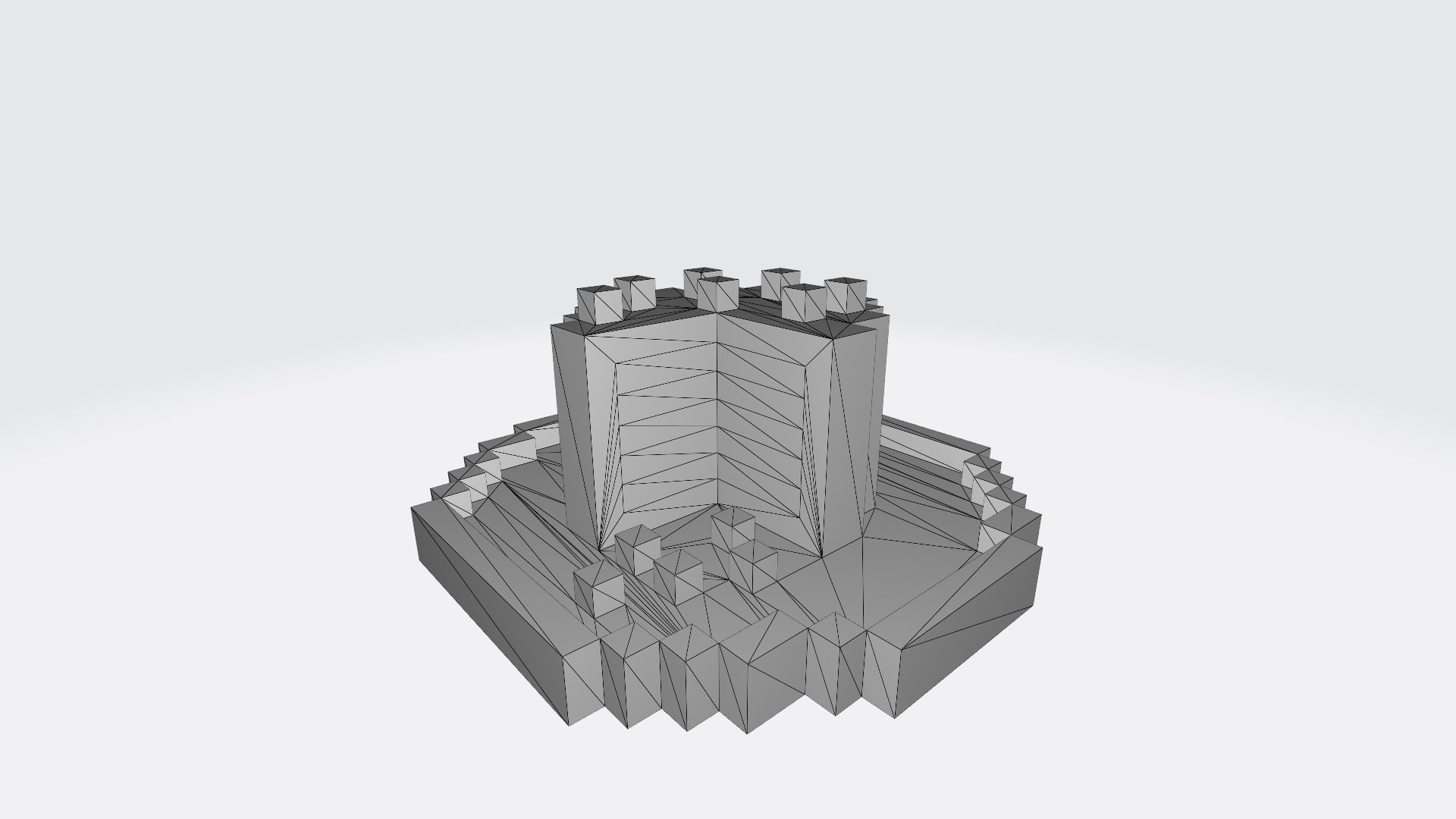 Voxel Vanilla and strawberry cake Low-poly 3D model_10