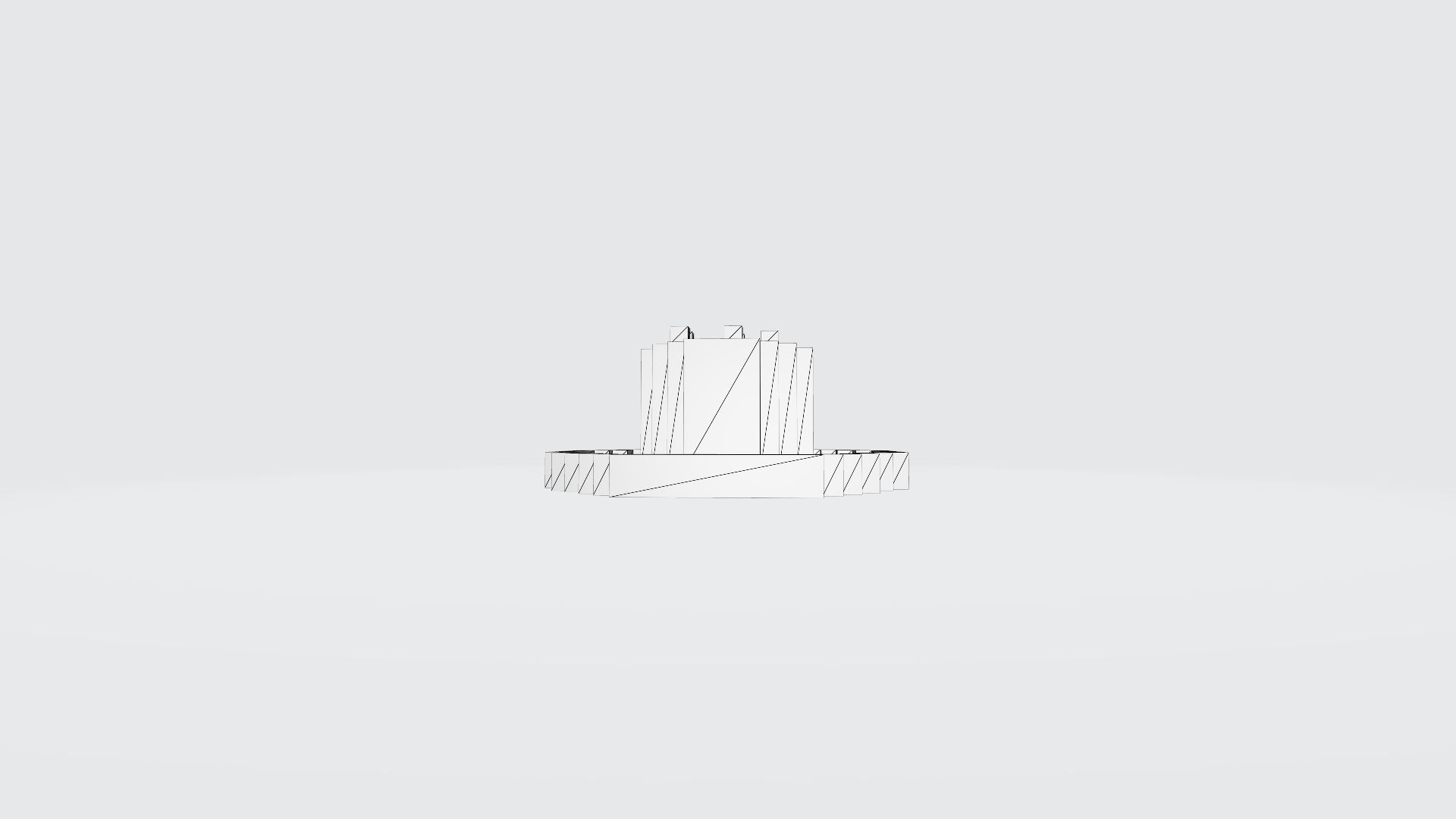 Voxel Vanilla and strawberry cake Low-poly 3D model_9