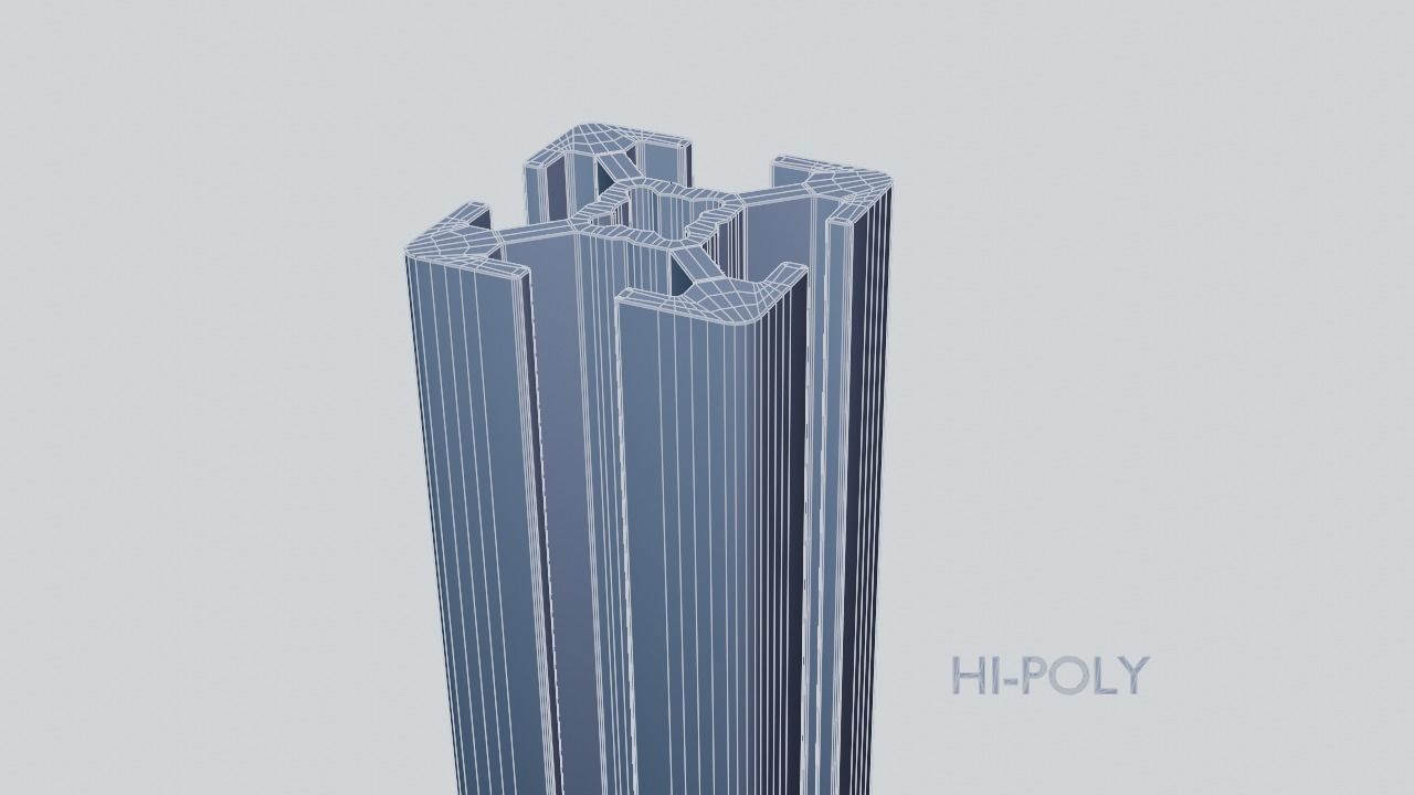 8020 30mm  4-slot extrusion 3D model_5