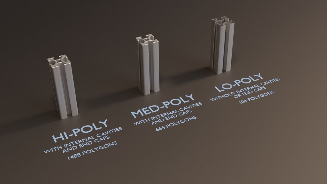 8020 30mm  4-slot extrusion 3D model_1