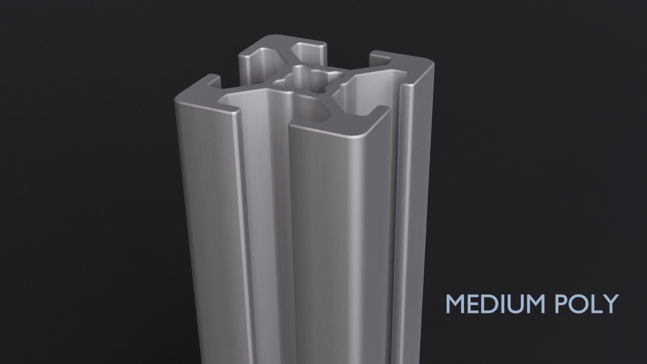 8020 30mm  4-slot extrusion 3D model_3