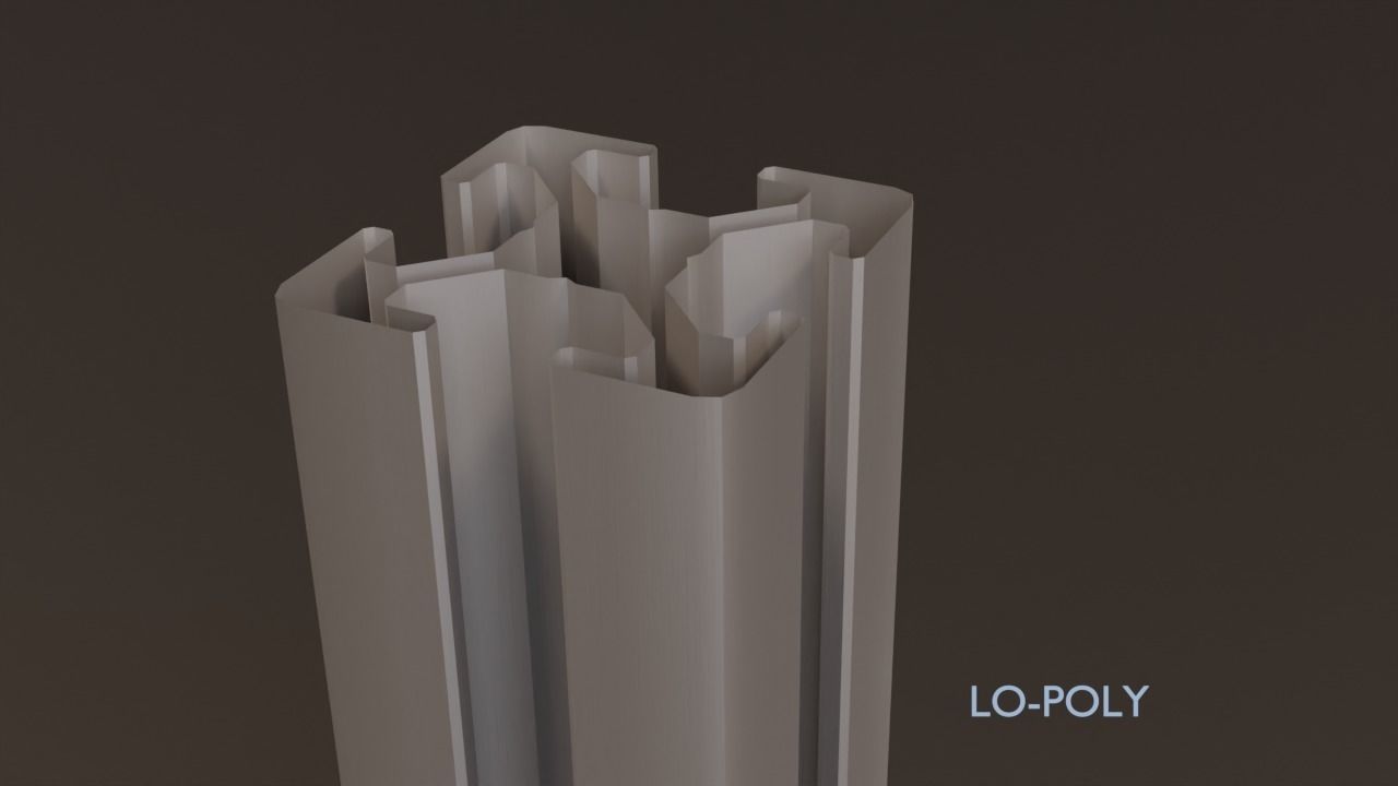 8020 30mm  4-slot extrusion 3D model_4