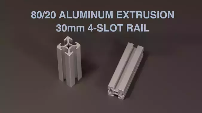 8020 30mm  4-slot extrusion 3D model