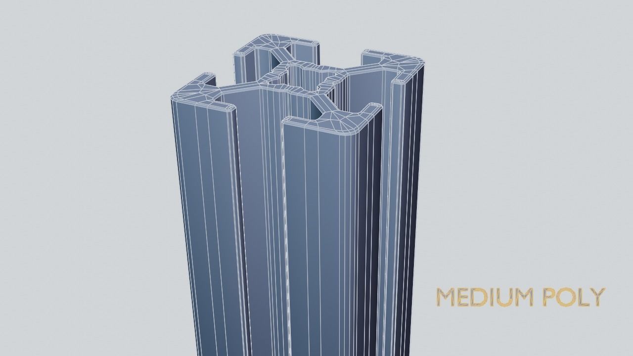 8020 30mm  4-slot extrusion 3D model_6