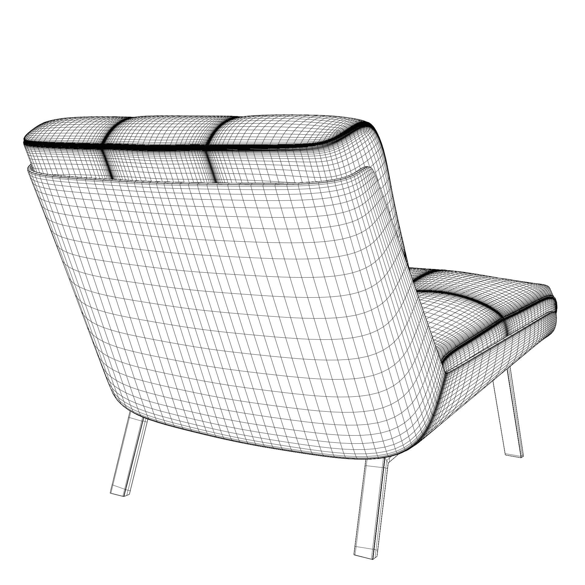 Daiki lounge chair 3D model_7