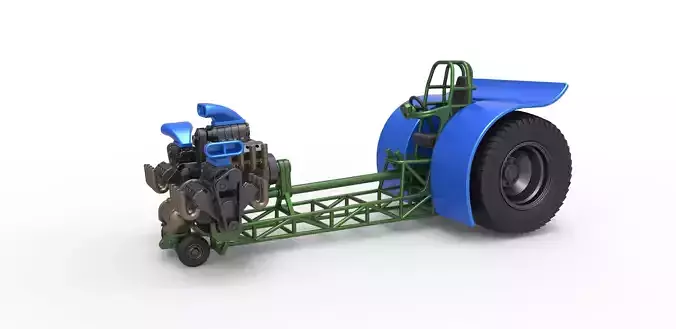 Pulling tractor with 3 engines V8 Version 6 Scale 1 to 25