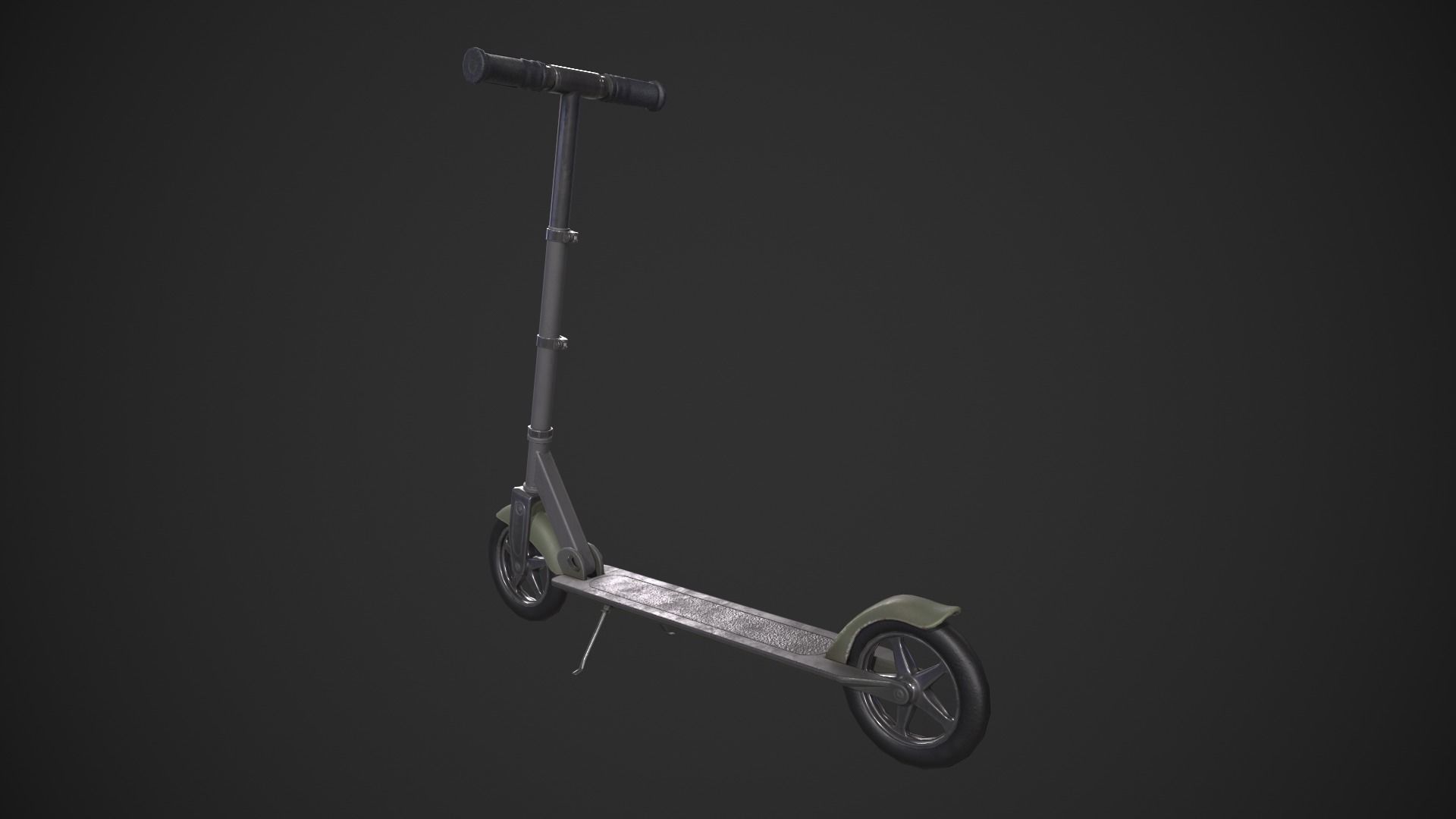 Kick Scooter Low-poly 3D model_4
