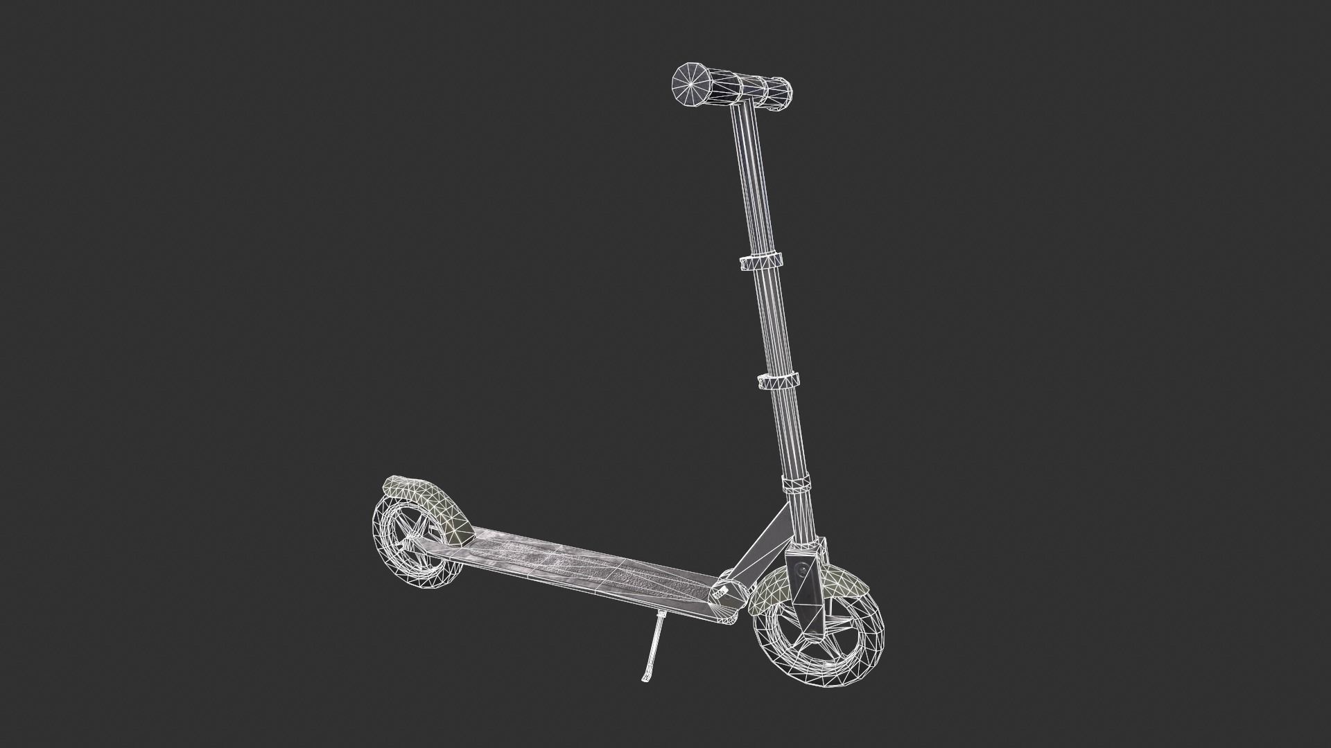 Kick Scooter Low-poly 3D model_1