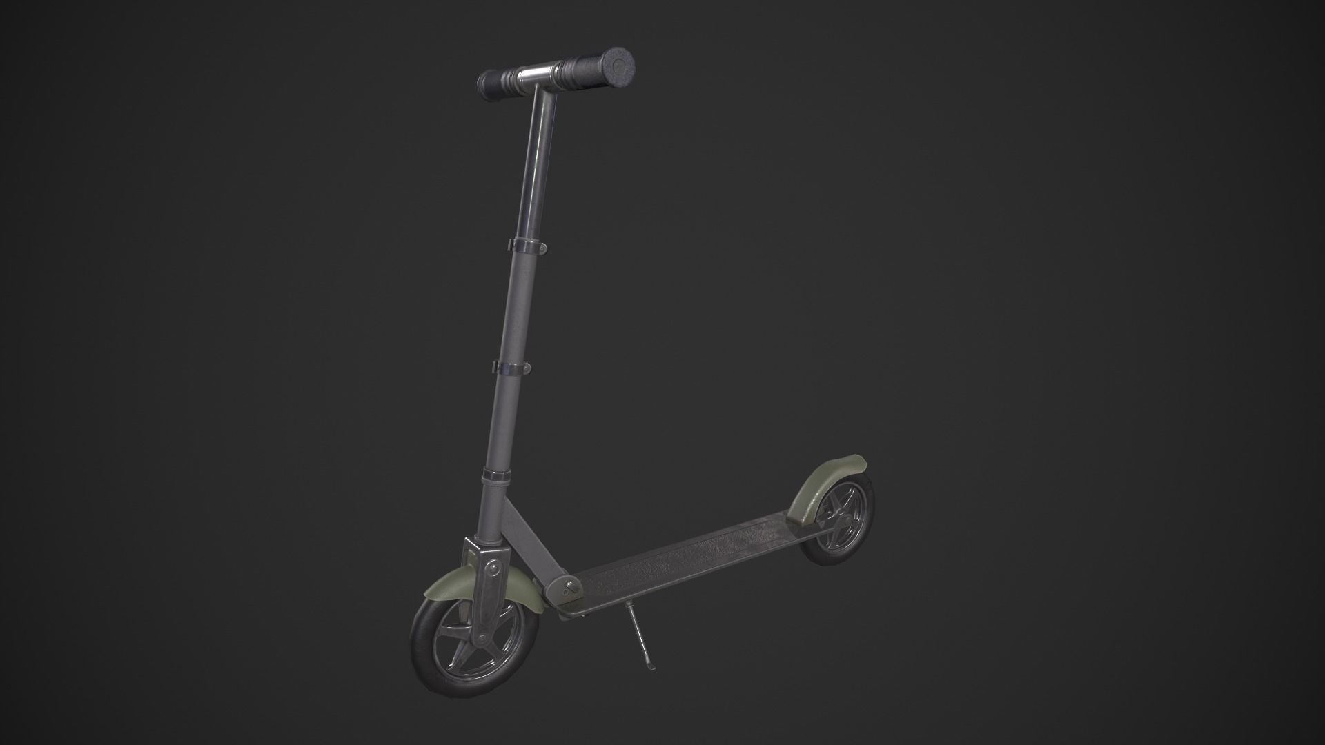 Kick Scooter Low-poly 3D model_2