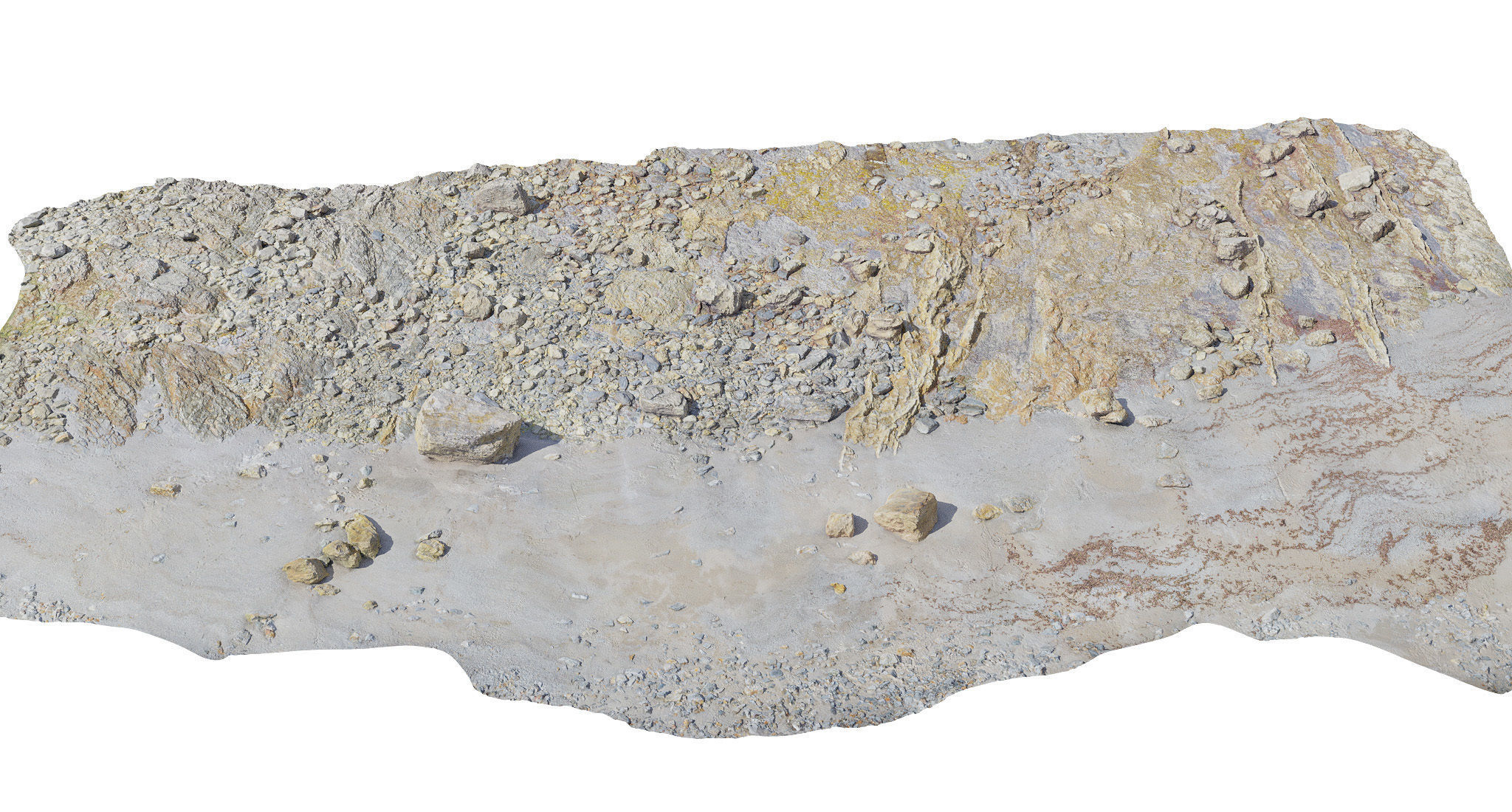 Large Rock Stone Beach PBR Scan Low-poly 3D model_9