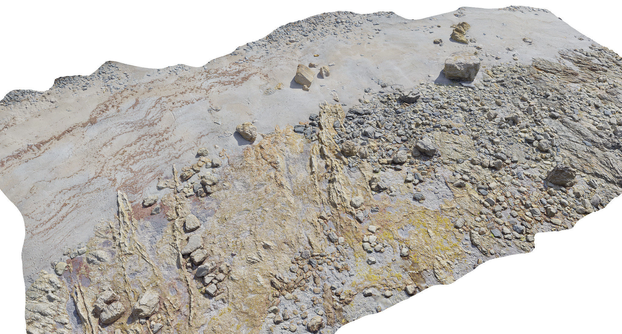 Large Rock Stone Beach PBR Scan Low-poly 3D model_7