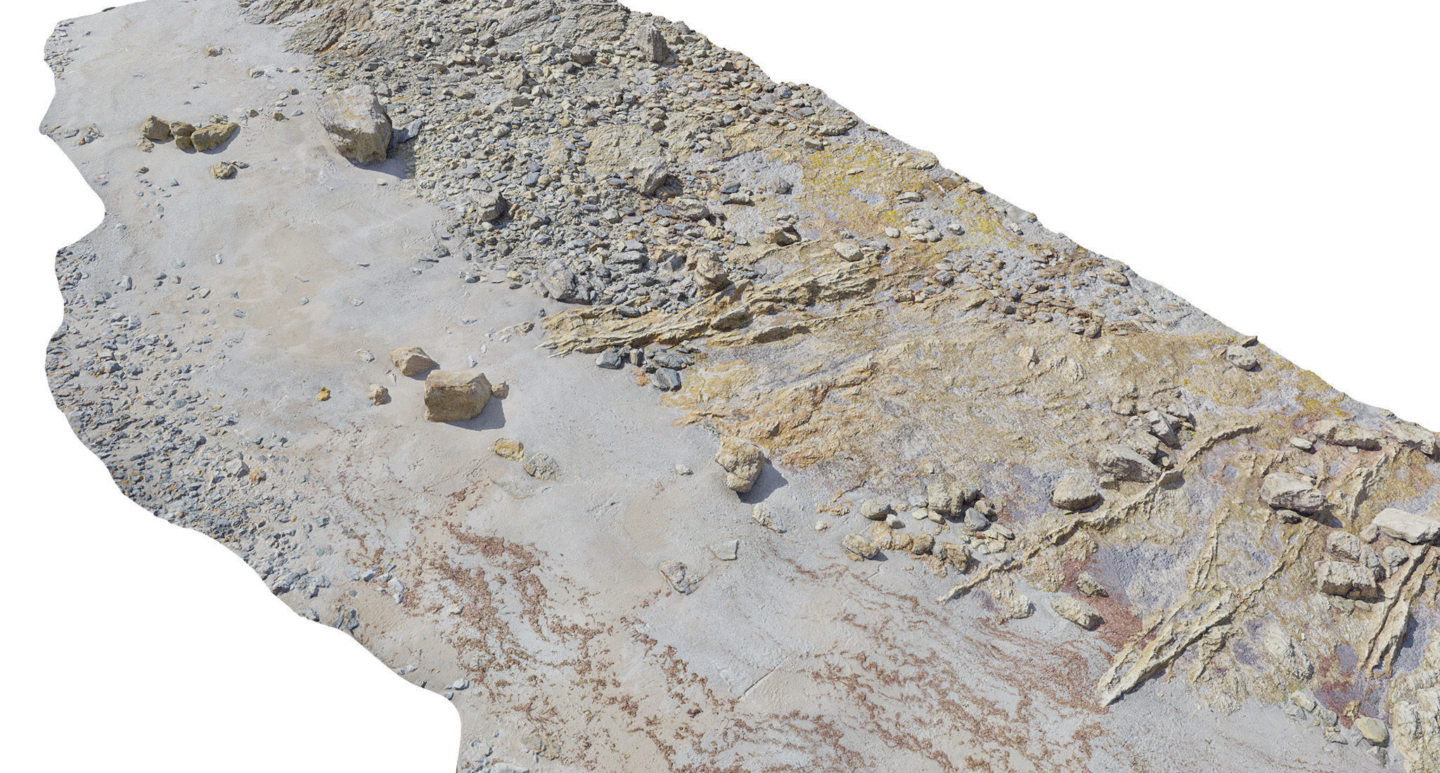 Large Rock Stone Beach PBR Scan Low-poly 3D model_8